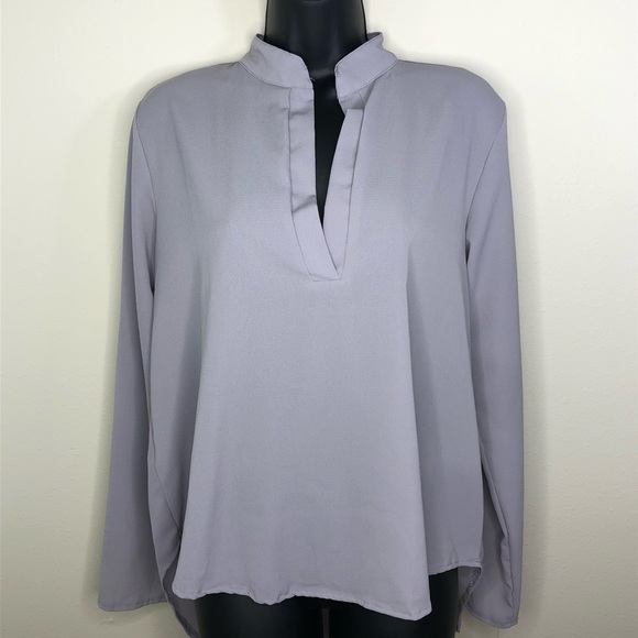 Grey Lavender Blouse - Size L -Fits like M - Picture 1 of 3